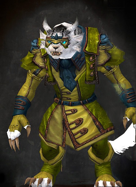 Female - Magician Guild Wars 2 Charr Light Female Armor Set - Dyed Green & Blue - Magician