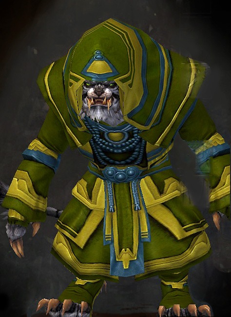 Male PvP - Apostle Guild Wars 2 Charr Light Male PvP Armor Set - Dyed Green & Blue - Apostle