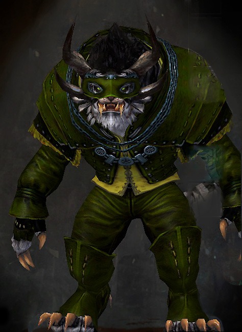 Male Dungeon Ascalonian Catacombs - Ascalonian Performer Guild Wars 2 Charr Light Male Dungeon Armor Set - Dyed Green & Blue - Ascalonian Performer
