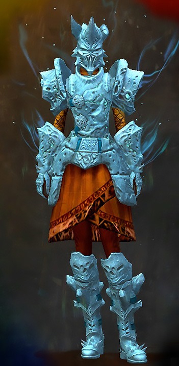 Guild Wars 2 Human Heavy Female Heart of Thorns Armor Set - Dyed Blue & Gold - Leystone