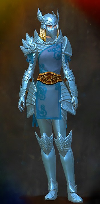 Guild Wars 2 Human Heavy Female Cultural Armor Set - Dyed Blue & Gold - Protector's