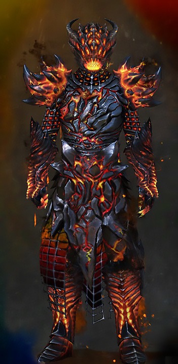 Guild Wars 2 Human Heavy Male Achievement Rewards Armor Set - Hellfire