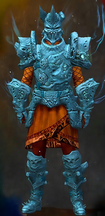 Guild Wars 2 Human Heavy Male Heart of Thorns Armor Set - Dyed Blue & Gold - Leystone