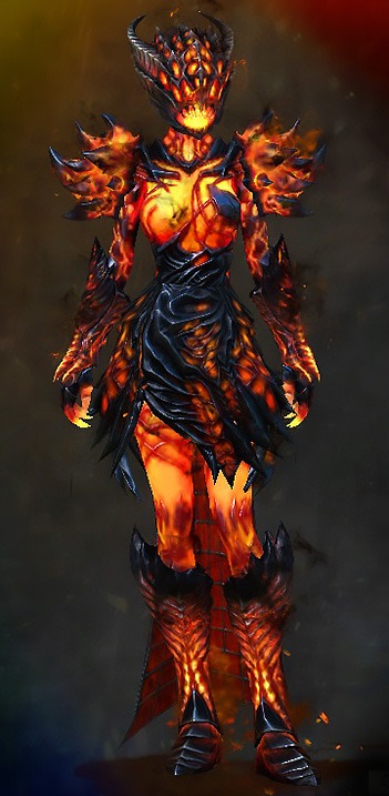 Guild Wars 2 Human Light Female Achievement Rewards Armor Set - Hellfire