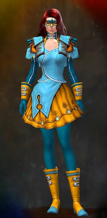 Guild Wars 2 Human Light Female Armor Set - Dyed Blue & Gold - Magician