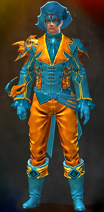 Guild Wars 2 Human Light Male Cultural Armor Set - Dyed Blue & Gold - Aristocrat's