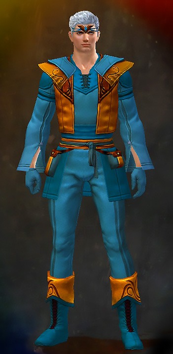 Guild Wars 2 Human Light Male Armor Set - Dyed Blue & Gold - Country