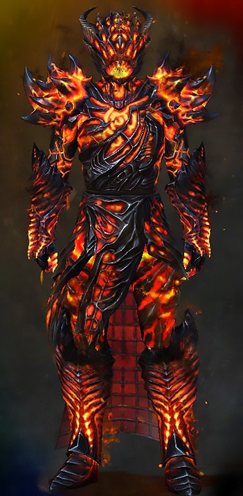 Guild Wars 2 Human Light Male Achievement Rewards Armor Set - Hellfire