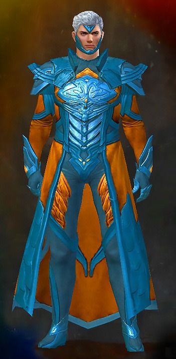 Male Dungeon Caudecus's Manor - Council Watch Guild Wars 2 Human Medium Male Dungeon Armor Set - Dyed Blue & Gold - Council Watch