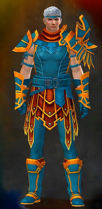 Male Order Vigil - Vigil's Honor Guild Wars 2 Human Medium Male Order Armor Set - Dyed Blue & Gold - Vigil's Honor