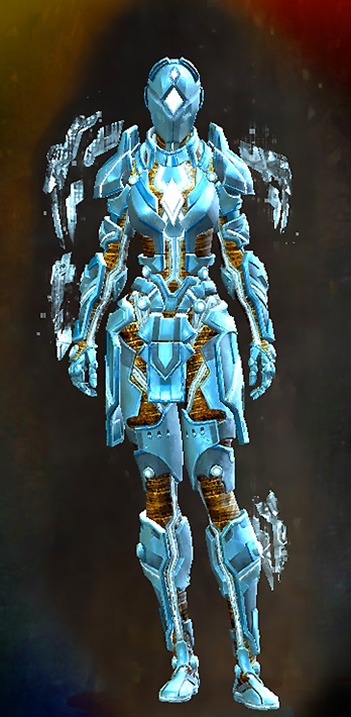 Female - Dynamics Exo-suit Guild Wars 2 Human Female Outfit - Dyed Blue & Gold - Dynamics Exo-suit