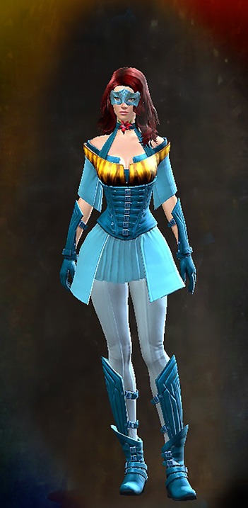 Female - Gwen's Guild Wars 2 Human Female Outfit - Dyed Blue & Gold - Gwen's