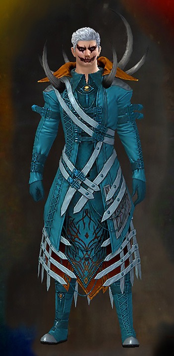 Male - Bloody Prince's Guild Wars 2 Human Male Outfit - Dyed Blue & Gold - Bloody Prince's