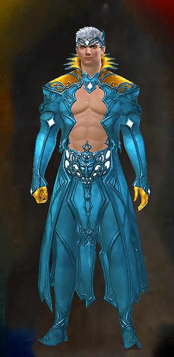 Male - Daydreamer's Guild Wars 2 Human Male Outfit - Dyed Blue & Gold - Daydreamer's