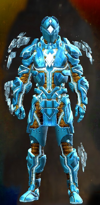 Male - Dynamics Exo-suit Guild Wars 2 Human Male Outfit - Dyed Blue & Gold - Dynamics Exo-suit