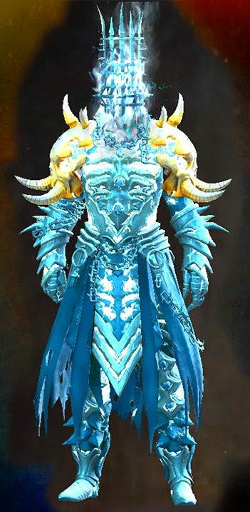 Male - Forged Guild Wars 2 Human Male Outfit - Dyed Blue & Gold - Forged