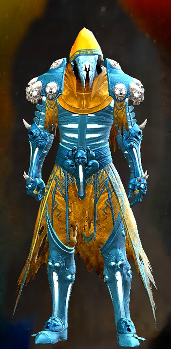 Male - Grenth's Regalia Guild Wars 2 Human Male Outfit - Dyed Blue & Gold - Grenth's Regalia