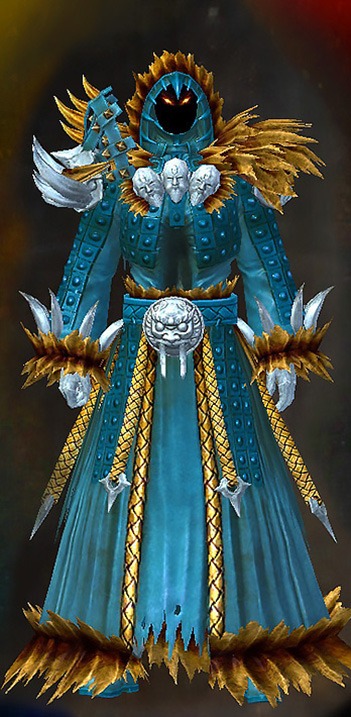 Male - Hexed Guild Wars 2 Human Male Outfit - Dyed Blue & Gold - Hexed