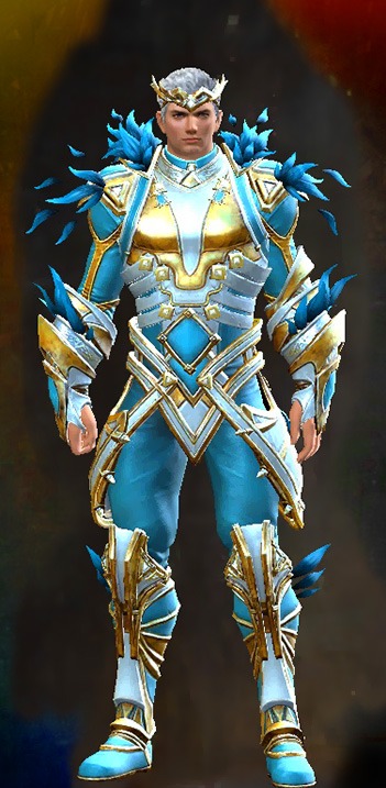 Male - Kasmeer's Regal Guild Wars 2 Human Male Outfit - Dyed Blue & Gold - Kasmeer's Regal