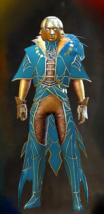 Male - Lyssa's Guild Wars 2 Human Male Outfit - Dyed Blue & Gold - Lyssa's