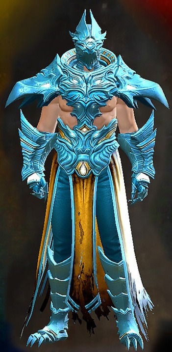 Male - Mursaat Guild Wars 2 Human Male Outfit - Dyed Blue & Gold - Mursaat