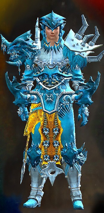Male - Slayer's Guild Wars 2 Human Male Outfit - Dyed Blue & Gold - Slayer's