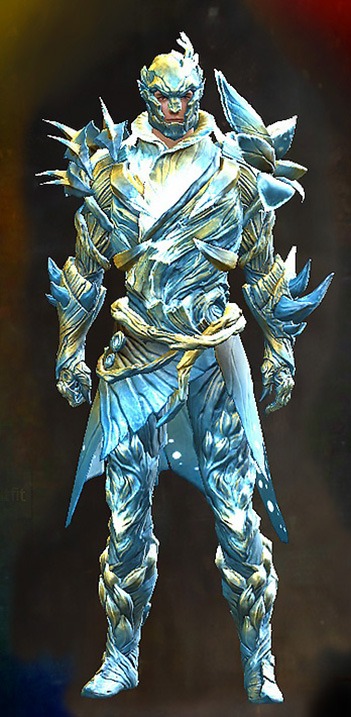 Male - Verdant Executor Guild Wars 2 Human Male Outfit - Dyed Blue & Gold - Verdant Executor