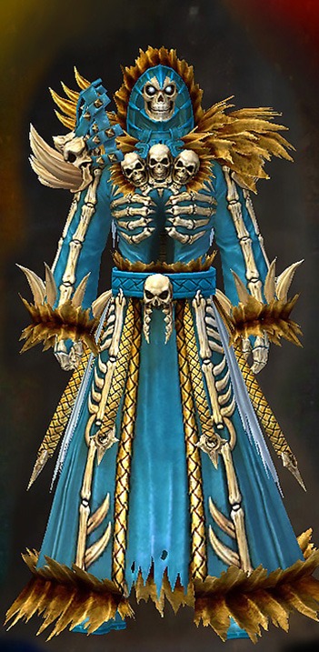 Male - Witch's Guild Wars 2 Human Male Outfit - Dyed Blue & Gold - Witch's